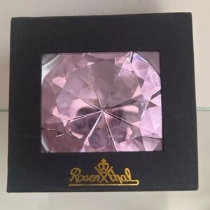Rosenthal Pink Faceted Crystal Paperweight